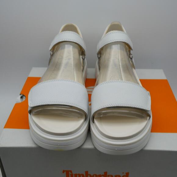 NEW Timberland Ray City Fisherman Sandals Women's 10 White Leather Ankle Strap - Picture 5 of 8